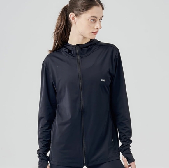 NWT medium Black UPF 70+ Sun Protection Hoodie Long Sleeve Sweater zip up - Picture 13 of 13